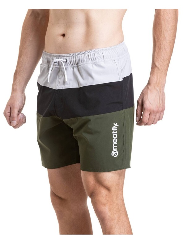 Meatfly Meatfly muške kupaće gaće Keith Boardshorts 17" Olive / Black / Quiet Gray