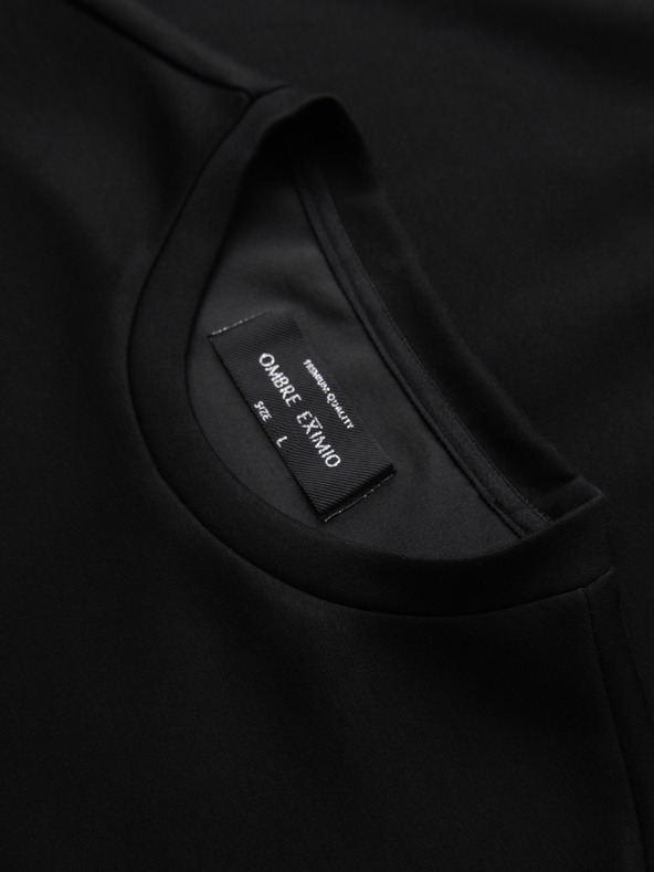 Ombre Clothing Muške dukserice sa aplikacijom križa i srebrnim kamenjem sa okruglim izrezom - crna V1 OM-SSNZ-0271 Ombre Clothing