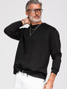 Ombre Clothing Muške dukserice sa srebrnom i crnom aplikacijom pantere na leđima sa okruglim izrezom - crna V1 OM-SSNZ-0274 Ombre Clothing