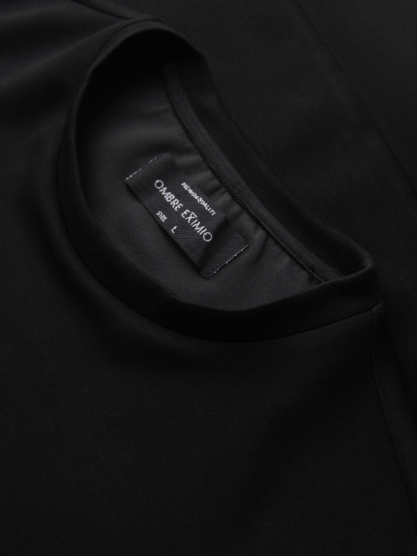 Ombre Clothing Muške dukserice sa srebrnom i crnom aplikacijom pantere na leđima sa okruglim izrezom - crna V1 OM-SSNZ-0274 Ombre Clothing