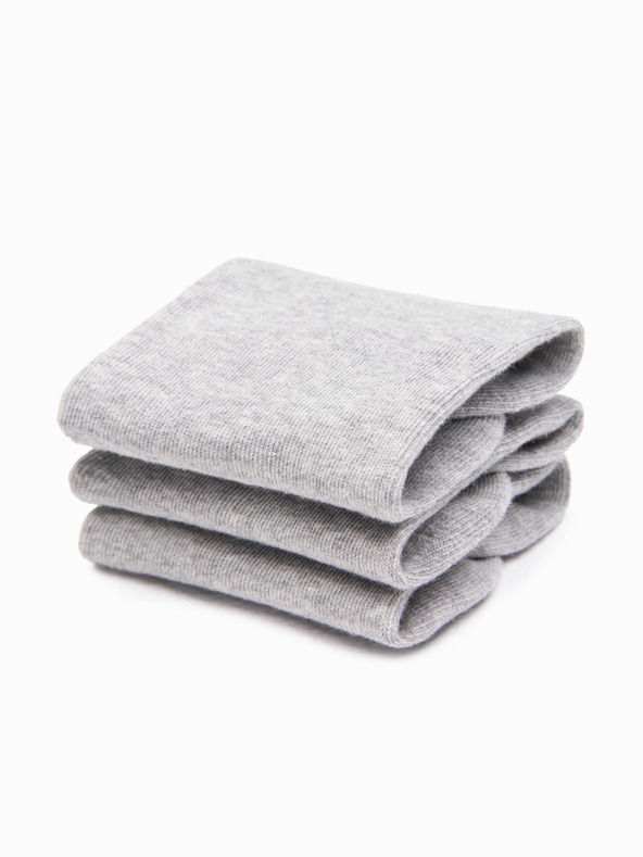 Ombre Clothing Muške čarape 3-pack - siva melanž V3 OM-SOSS-0102 Ombre Clothing