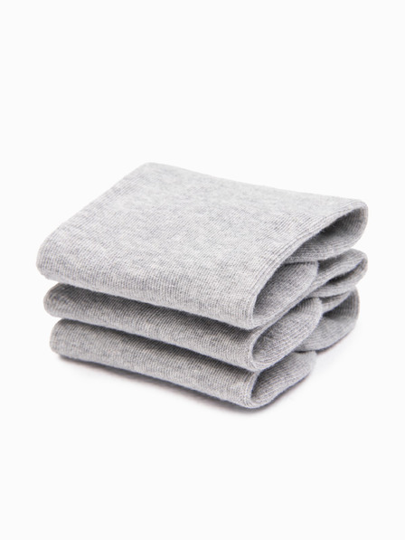 Ombre Clothing Muške čarape 3-pack - siva melanž V3 OM-SOSS-0102 Ombre Clothing