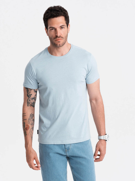 Ombre Clothing Svijetloplava muška osnovna majica Ombre Clothing