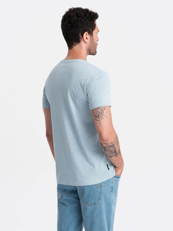 Ombre Clothing Svijetloplava muška osnovna majica Ombre Clothing