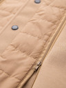 Ombre Clothing Muška strukturirana jakna s visokim ovratnikom i kapuljačom - svijetlo smeđa V1 M167 Ombre Clothing