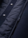 Ombre Clothing Muška strukturirana jakna s kapuljačom i visokim ovratnikom - tamno plava V3 M167 Ombre Clothing