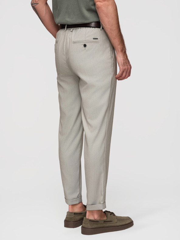 Ombre Clothing Muške chino hlače REGULAR FIT s elastičnim strukom - siva i bež V1 P1525 Ombre Clothing
