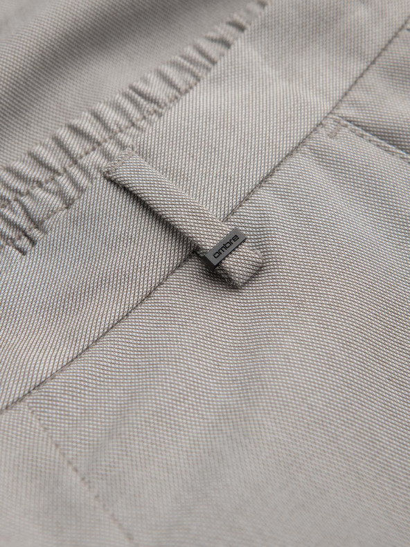 Ombre Clothing Muške chino hlače REGULAR FIT s elastičnim strukom - siva i bež V1 P1525 Ombre Clothing