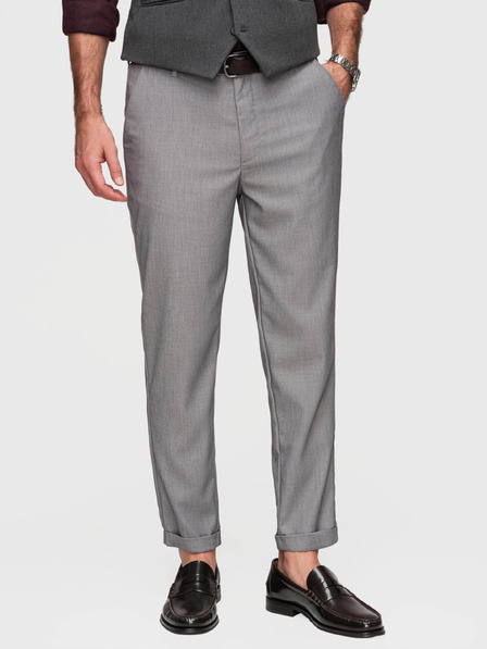 Ombre Clothing Muške chino hlače REGULAR FIT s elastičnim strukom - siva V2 P1525 Ombre Clothing