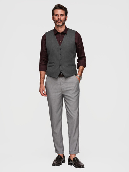 Ombre Clothing Muške chino hlače REGULAR FIT s elastičnim strukom - siva V2 P1525 Ombre Clothing