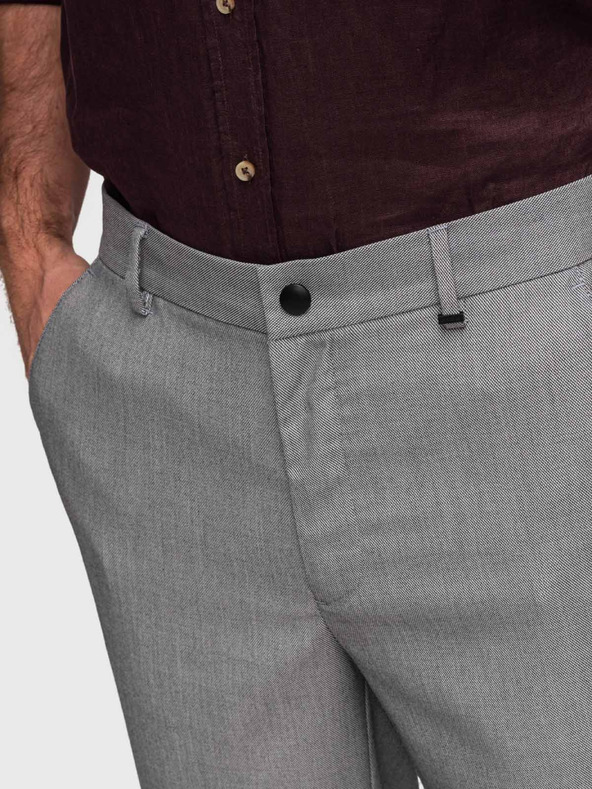 Ombre Clothing Muške chino hlače REGULAR FIT s elastičnim strukom - siva V2 P1525 Ombre Clothing