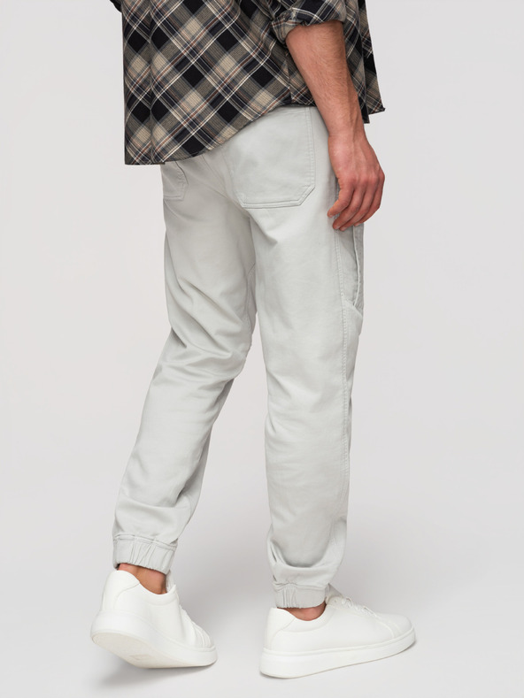 Ombre Clothing Muške pletene jogger hlače sa prošivanjem nogavica - svjetlosno sive V3 P1521 Ombre Clothing