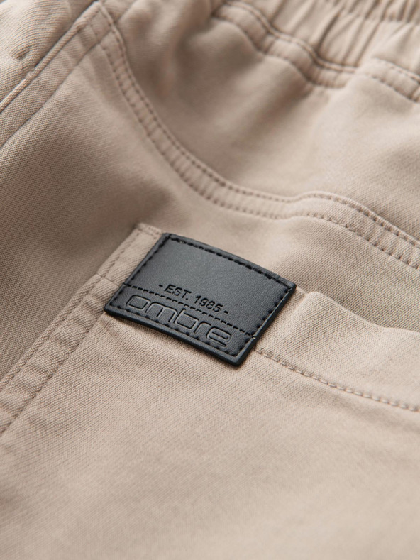 Ombre Clothing Muške pletene hlače sa prošivanjem na nogavicama - pepeljasto sive V1 P1521 Ombre Clothing