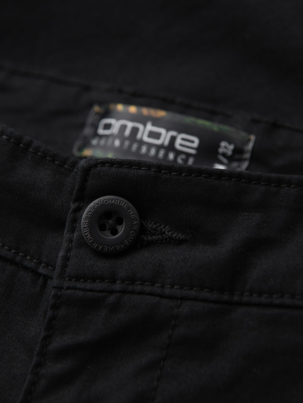 Ombre Clothing Muške klasične chino bermude sa savijenim nogavicama - crne V9 W532 Ombre Clothing