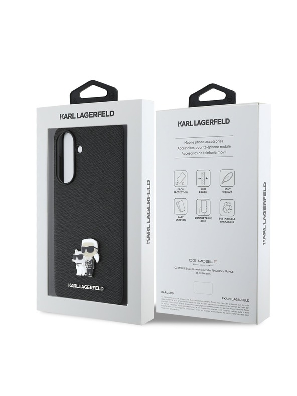 Karl Lagerfeld Karl Lagerfeld PU Saffiano Metal Karl and Choupette Stražnja Zaštita za Samsung Galaxy A56 Black