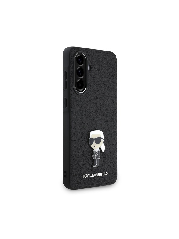 Karl Lagerfeld Karl Lagerfeld Fixed Glitter Metal Ikonik Stražnja Zaštita za Samsung Galaxy A56 Black