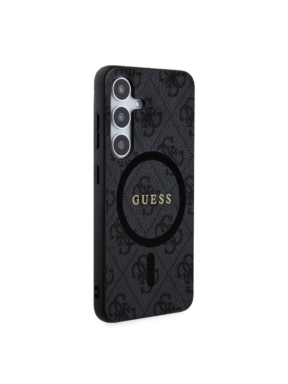 Guess Guess PU Leather 4G Colored Ring MagSafe Stražnja Zaštita za Samsung Galaxy S24 Black