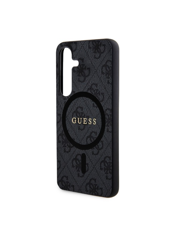 Guess Guess PU Leather 4G Colored Ring MagSafe Stražnja Zaštita za Samsung Galaxy S24 Black