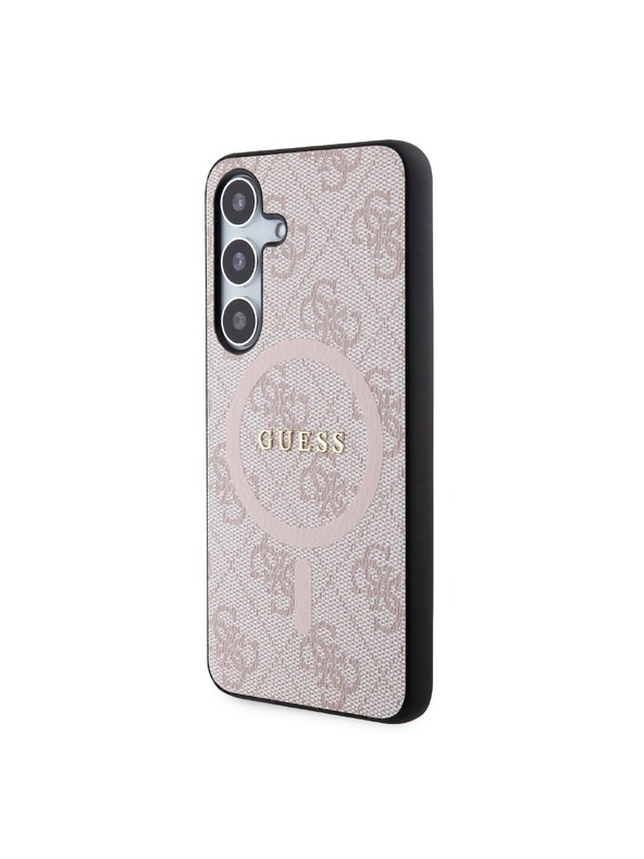 Guess Guess PU Leather 4G Colored Ring MagSafe Stražnja Zaštita za Samsung Galaxy S24 Pink