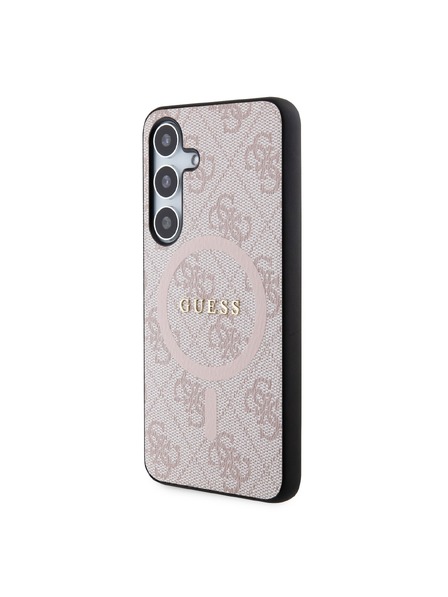 Guess Guess PU Leather 4G Colored Ring MagSafe Stražnja Zaštita za Samsung Galaxy S24 Pink