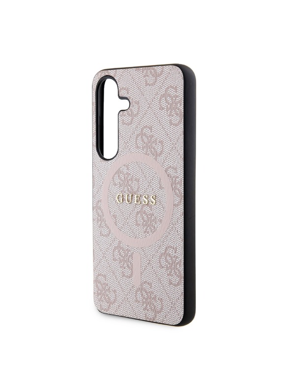 Guess Guess PU Leather 4G Colored Ring MagSafe Stražnja Zaštita za Samsung Galaxy S24 Pink