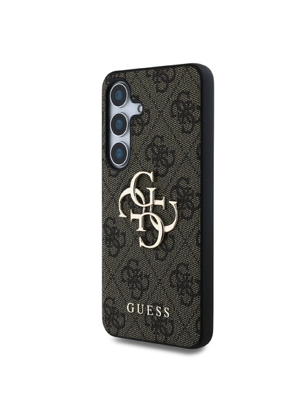 Guess Stražnja maska ​​Guess PU 4G s metalnim logotipom za Samsung Galaxy S25+ smeđa