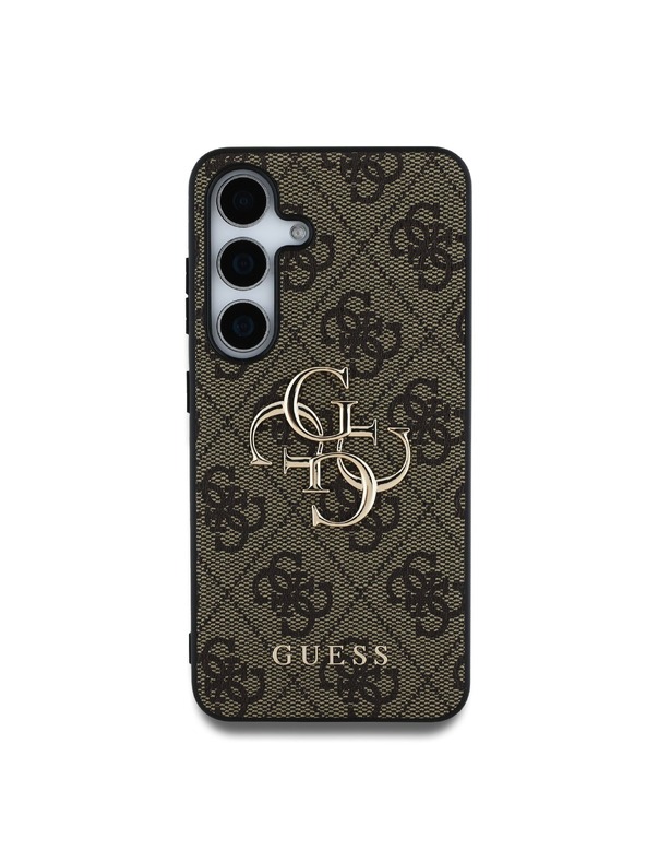 Guess Stražnja maska ​​Guess PU 4G s metalnim logotipom za Samsung Galaxy S25+ smeđa