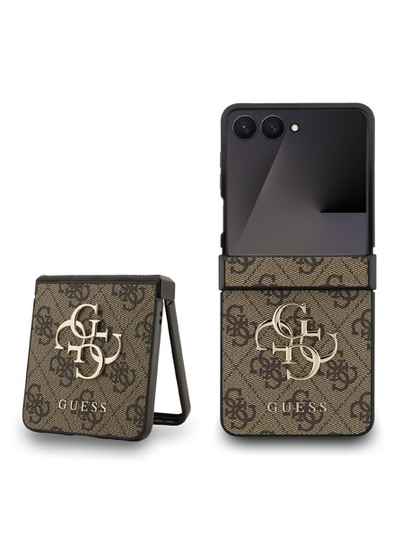 Guess Guess PU 4G Metal Logo Stražnja Zaštita za Samsung Galaxy Z Flip 7 Brown