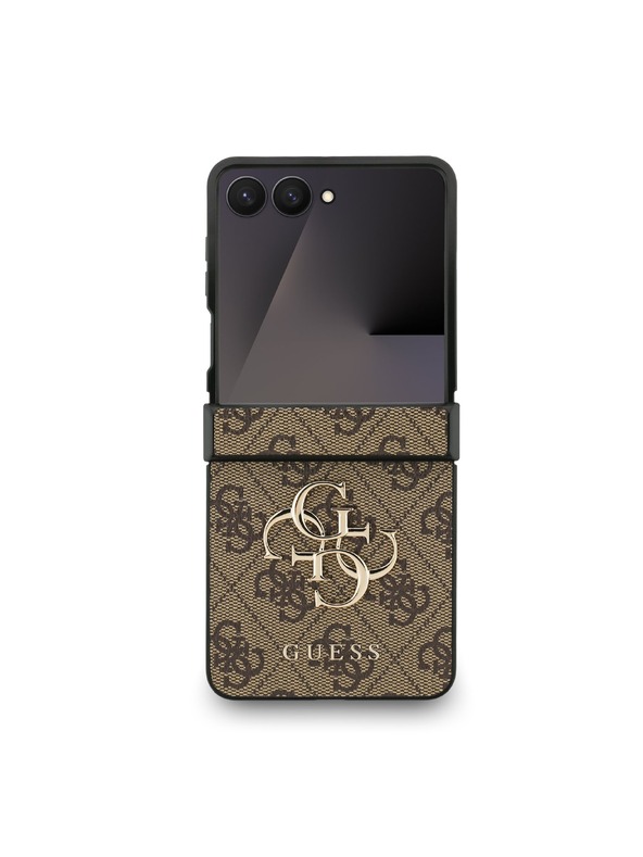 Guess Guess PU 4G Metal Logo Stražnja Zaštita za Samsung Galaxy Z Flip 7 Brown
