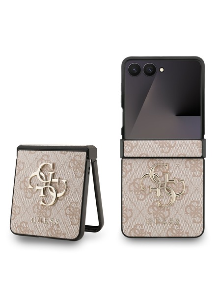 Guess Guess PU 4G Metal Logo Stražnja Zaštita za Samsung Galaxy Z Flip 7 Pink