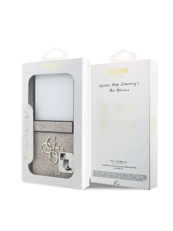 Guess Guess PU 4G Metal Logo Stražnja Zaštita za Samsung Galaxy Z Flip 7 Pink