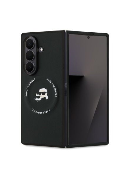 Karl Lagerfeld Karl Lagerfeld PU Karl and Choupette Heads Magnetna Stražnja Zaštita za Samsung Galaxy Z Fold 7 Black