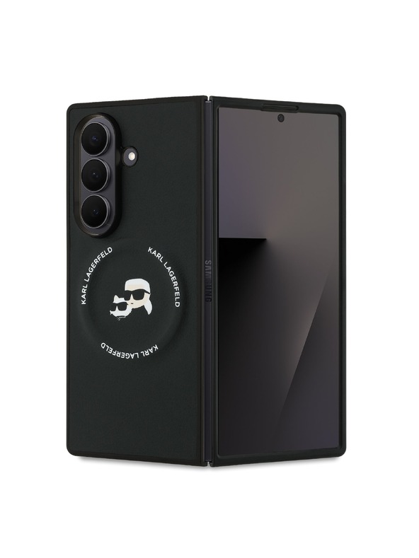 Karl Lagerfeld Karl Lagerfeld PU Karl and Choupette Heads Magnetna Stražnja Zaštita za Samsung Galaxy Z Fold 7 Black
