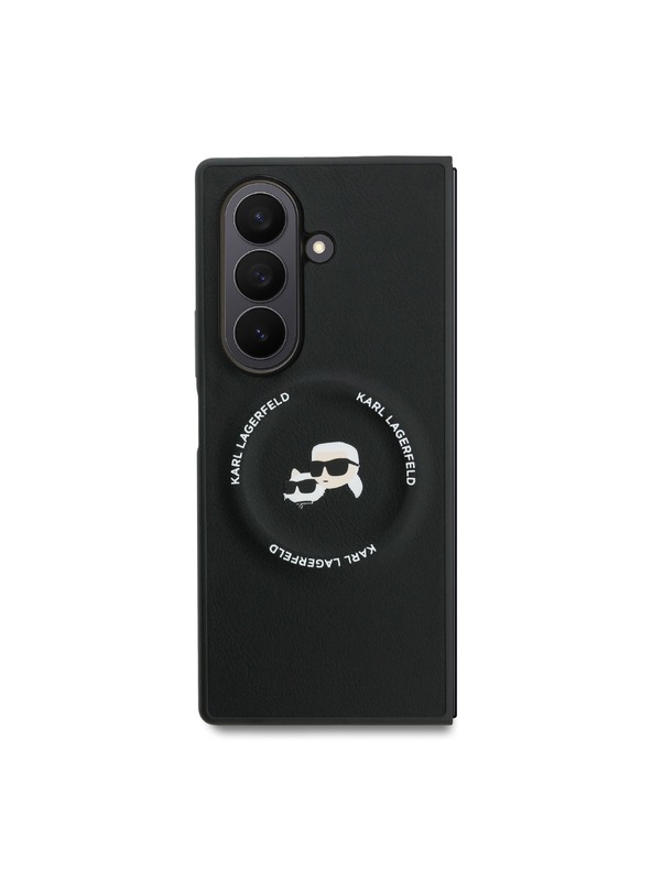 Karl Lagerfeld Karl Lagerfeld PU Karl and Choupette Heads Magnetna Stražnja Zaštita za Samsung Galaxy Z Fold 7 Black