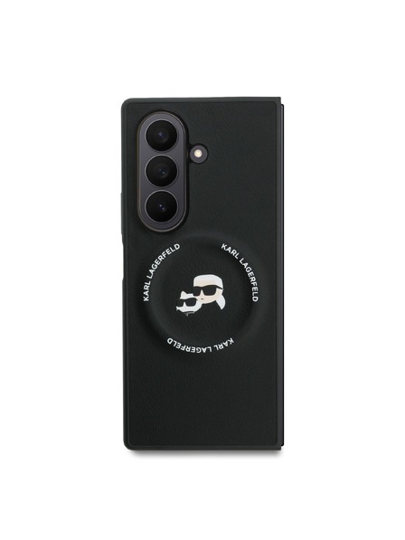 Karl Lagerfeld Karl Lagerfeld PU Karl and Choupette Heads Magnetna Stražnja Zaštita za Samsung Galaxy Z Fold 7 Black