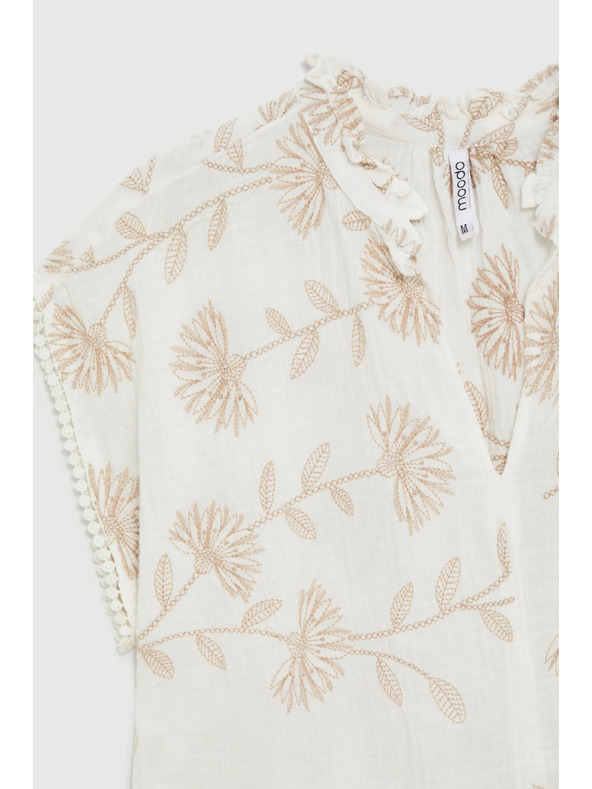Moodo Bijela pamučna bluza Moodo