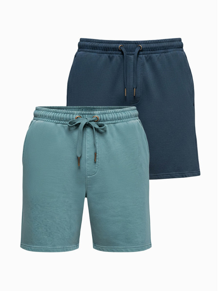 Ombre Clothing Set dvije muške trenerke kratke hlače labav kroj - tamno plava/tirkizna V1 Z126 Ombre Clothing