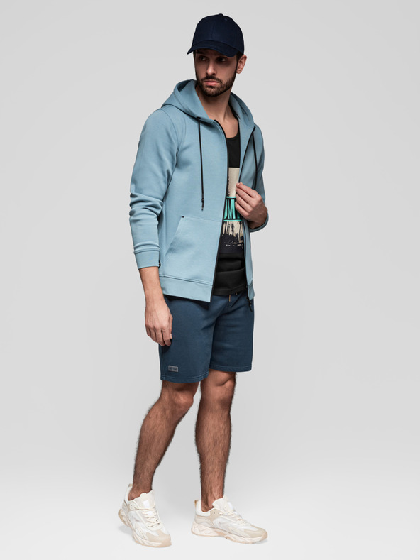 Ombre Clothing Set dvije muške trenerke kratke hlače labav kroj - tamno plava/tirkizna V1 Z126 Ombre Clothing