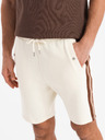 Ombre Clothing Komplet od dvije muške sportske kratke hlače s prugama - kremasta/maslinasta V2 Z128 Ombre Clothing