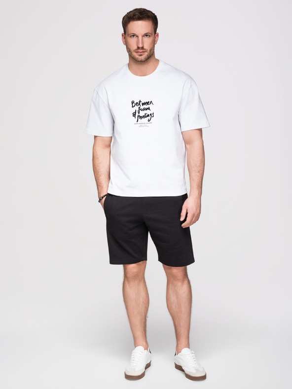 Ombre Clothing Komplet od dvije muške osnovne sportske kratke hlače - crno-bežu V1 Z124 Ombre Clothing