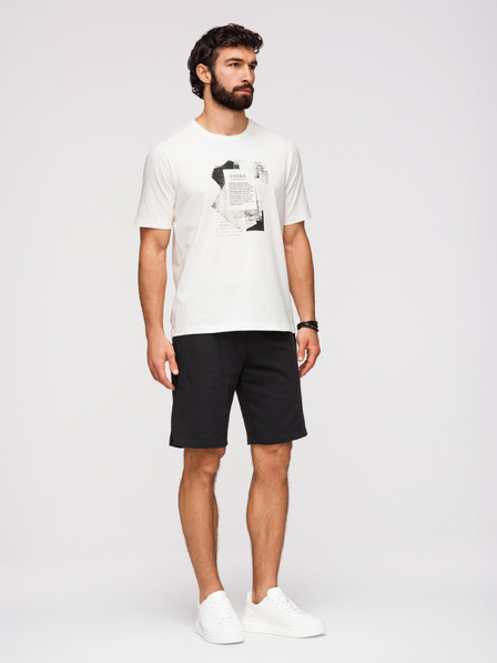 Ombre Clothing Komplet od dvije muške sportske kratke hlače od frotira regular fit - crna/svjetlozalena V1 Z125 Ombre Clothing