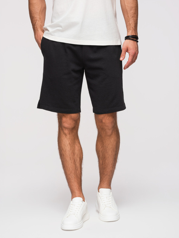 Ombre Clothing Komplet od dvije muške sportske kratke hlače od frotira regular fit - crna/svjetlozalena V1 Z125 Ombre Clothing