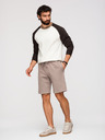 Ombre Clothing Komplet od dvije muške sportske kratke hlače regular fit od french terry tkanine - bežu/svjetlozalena V2 Z125 Ombre Clothing