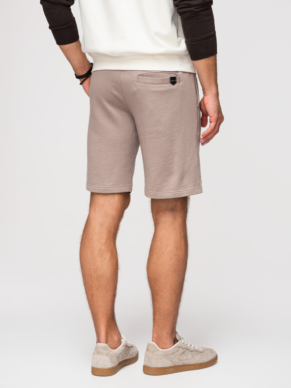 Ombre Clothing Komplet od dvije muške sportske kratke hlače regular fit od french terry tkanine - bežu/svjetlozalena V2 Z125 Ombre Clothing