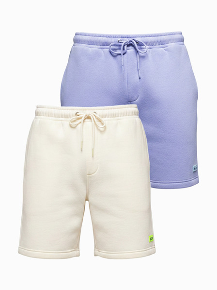 Ombre Clothing Komplet od dvije UNISEX kratke hlače s elastičnim pojasem - kremasta/svjetljikasta V1 Z129 Ombre Clothing