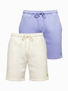Ombre Clothing Komplet od dvije UNISEX kratke hlače s elastičnim pojasem - kremasta/svjetljikasta V1 Z129 Ombre Clothing