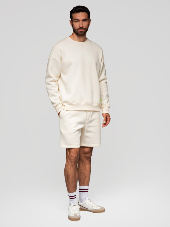 Ombre Clothing Komplet od dvije UNISEX kratke hlače s elastičnim pojasem - kremasta/svjetljikasta V1 Z129 Ombre Clothing