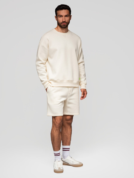 Ombre Clothing Komplet od dvije UNISEX kratke hlače s elastičnim pojasem - kremasta/svjetljikasta V1 Z129 Ombre Clothing