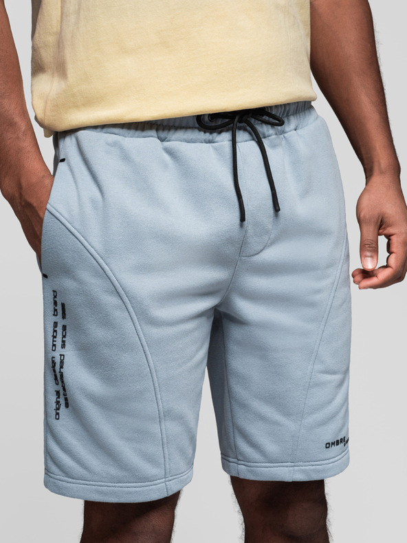 Ombre Clothing Komplet od dvije muške sportske kratke hlače s printom - svjetloplava/siva V2 Z127 Ombre Clothing