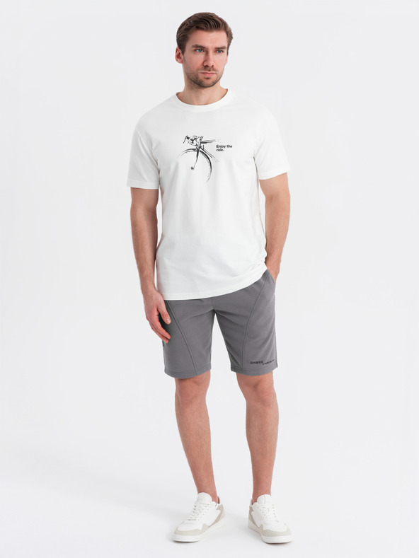 Ombre Clothing Komplet od dvije muške sportske kratke hlače s printom - svjetloplava/siva V2 Z127 Ombre Clothing